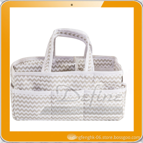 Custom logo Gray Chevron Storage Caddy with handles